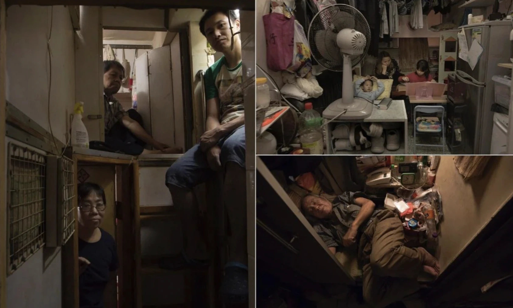 21 Residents of Hong Kong Squeezed into Cramped 'Coffin Homes'