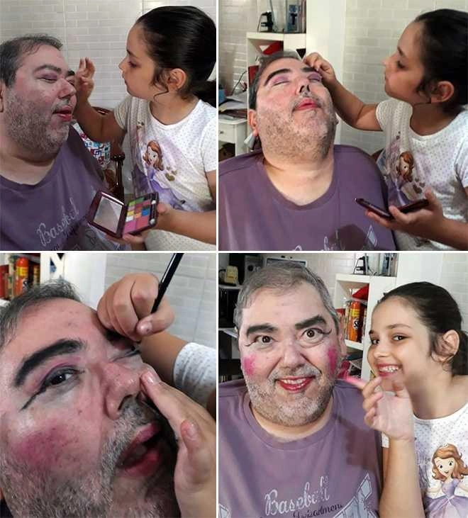 21 Fathers Rocking Makeovers Done by Their Daughters