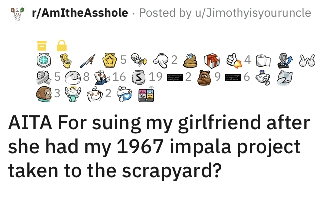 Girlfriend's Toxic Act: '67 Impala Project Car Sent to Scrap Yard by Beloved Boyfriend