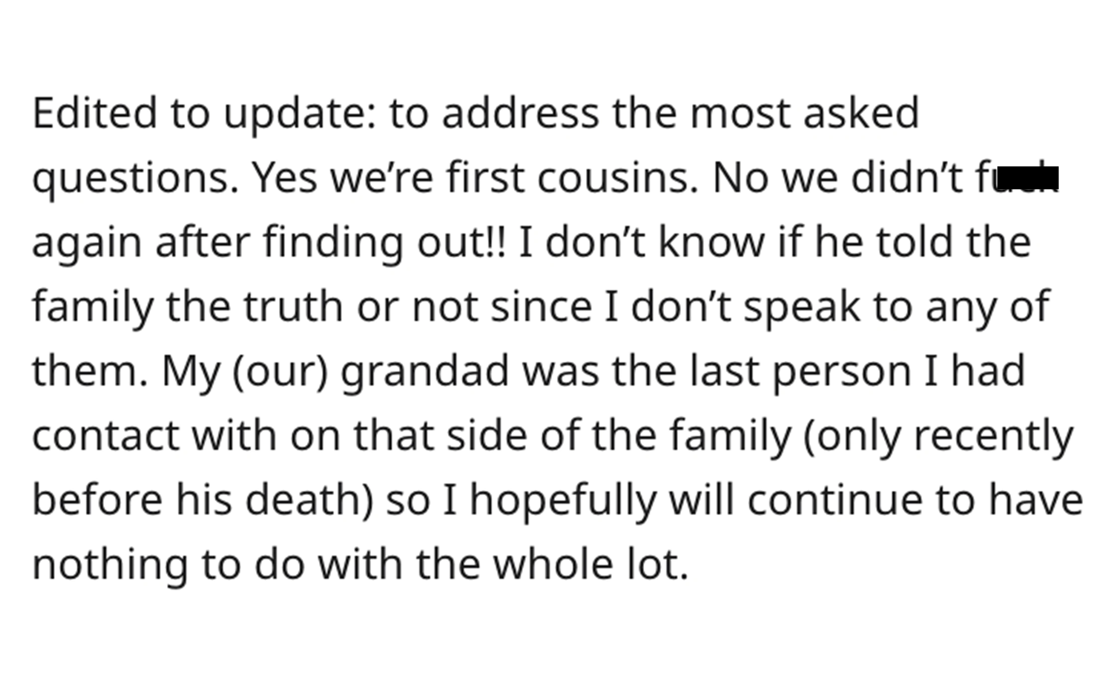 The Uncomfortable Tale of Two Cousins Who Unintentionally Shared a Bed and the Painful Account That Follows