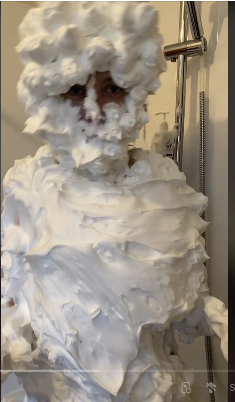 20 Images of Individuals Completely Covered in Shaving Cream
