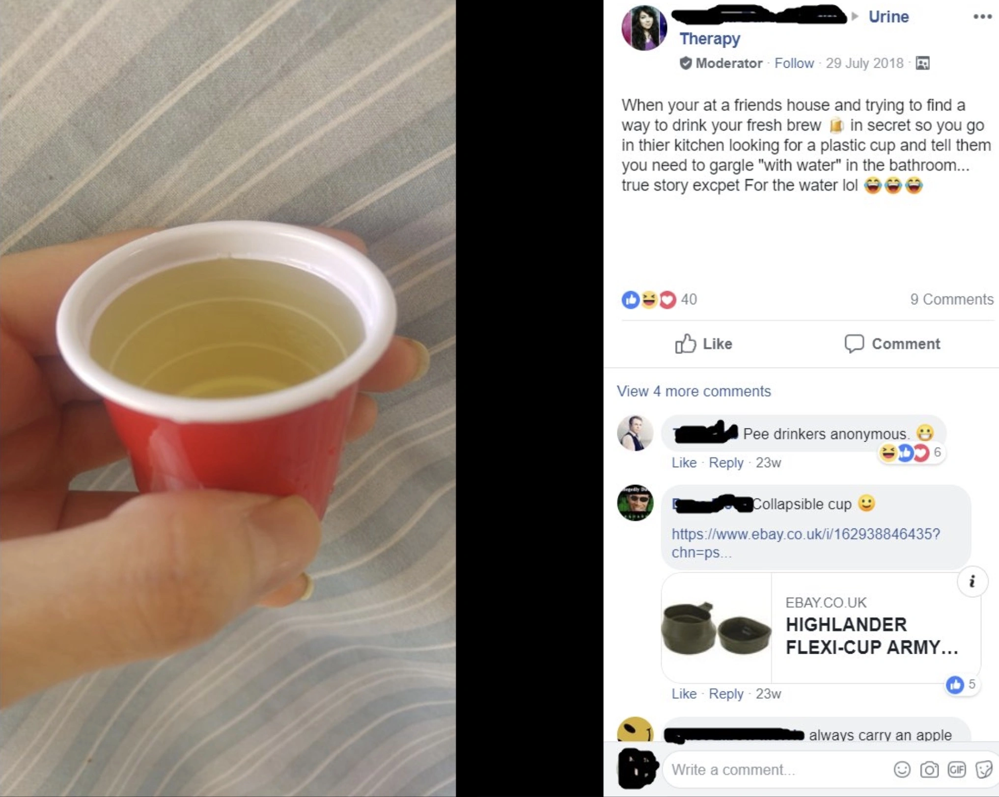 23 Shocking Posts from the Facebook Group 'Urine Therapy'