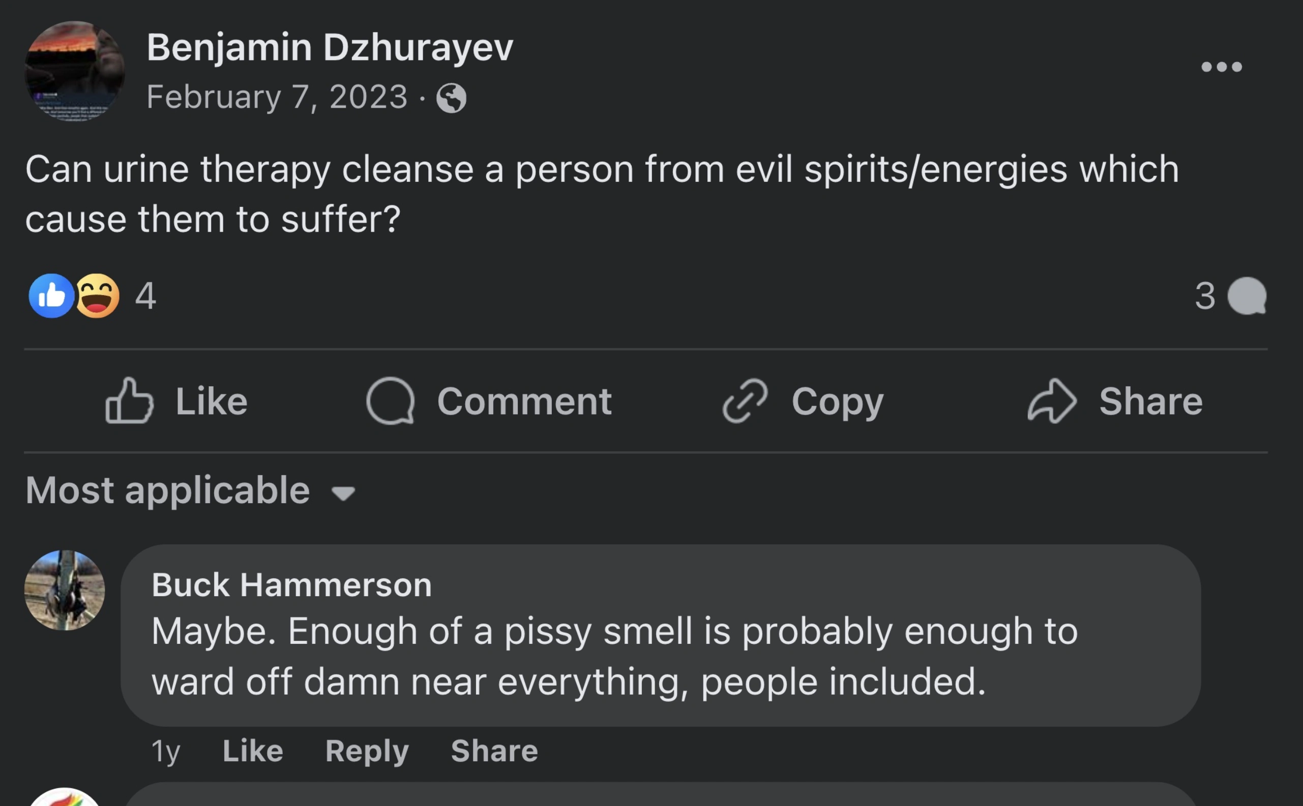 23 Shocking Posts from the Facebook Group 'Urine Therapy'